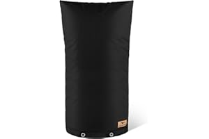 DEMEDO Backflow Preventer Insulation Cover - Water Pipe Insulation Sprinkler Cover for Outside - Insulated Backflow Cover Pouch for Irrigation Back Flow Valve in Winter or Sun Exposure (18"W x 34"H, BLACK)