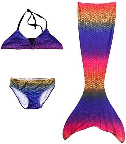 1stvital Mermaid Tails Bikini Swimsuit Swimmming Costume with Monofin-Kids and Adults