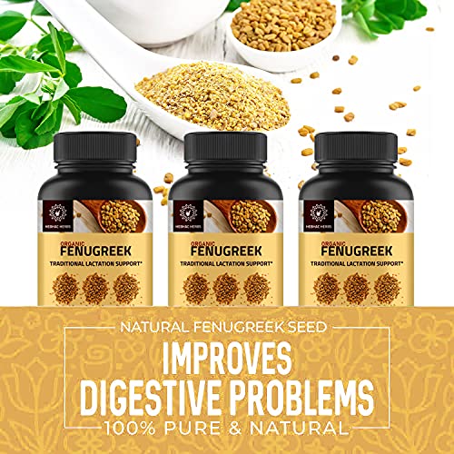 Hebhac Herbs Fenugreek Capsules for Women 120 Capsules 1000mg Dietary