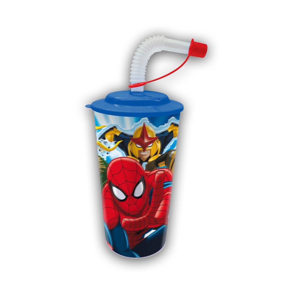 SpiderMan Boys Cup with straw blue Amazon.co.uk Clothing