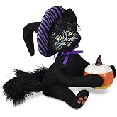 Candy Corn Pumpkin Kitty Figure by Annalee Dolls
