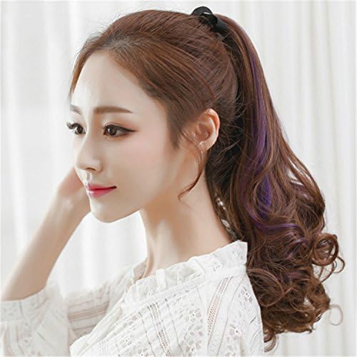 Suuny Queen ponytail fake hair extensions false hair pony tail hair cheap hairpieces clip in ponytails Brown Mix Purple straight for women
