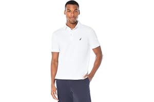 Nautica Men's Short Sleeve Solid Stretch Cotton Pique Polo Shirt