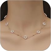 Flower Choker Necklace Daisy Flower Choker Necklace for Women Bride Wedding Party Summer Choker Necklaces Colourful Flower Necklace Gifts for Bride