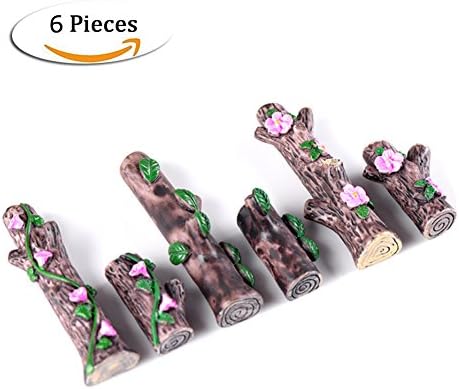 Tophappy Miniature Fairy Garden Ornaments for DIY Fairy Garden Decoration Outdoor Decoration (6Pcs Tree Stump)