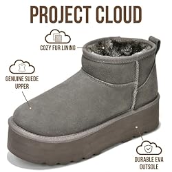 Project Cloud 100% Genuine Leather Ankle Boots for