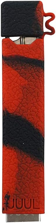 Xixnor Silicne Case for JUUL, Protective Sleeve Wrap Skin Decal Compatible with Juul Box Kit (BlackRed)