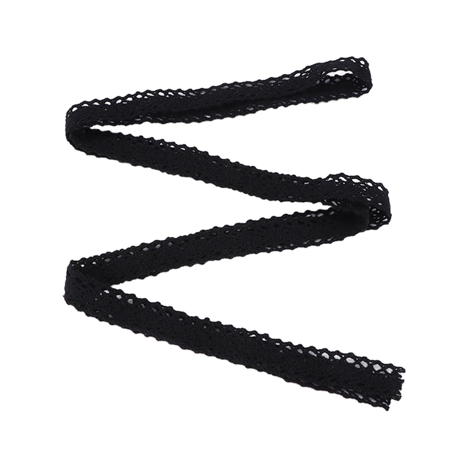Lace Ribbon, 20 Yards Lace Trim Ribbon Black Lace Trim 1.5cm Width Cotton Crochet Ribbon Lace Haberdashery Trimmings Lace Trimming for Sewing