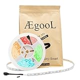 LED Flexible Strip Lights RGB Multicolor Lighting 300LEDs 16.4Ft(5M) DC12V SMD5050 4Pin Dimmable Multicolor Tape Lighting for Porch Stair Closet PC/TV Backlight Mirror Home Theater Decor(Waterproof)