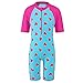 TFJH E Swimsuit for Girls Sun Protetion Short Sleeve Swimwear UV 50+ HotPink Cute,Strawberry 104/110