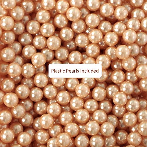 CANDIKO Glass Makeup Brush Holder Cosmetic Organizer Pen Cup Office Accessories Container Box with Pearl Beads – Small Antique Brass