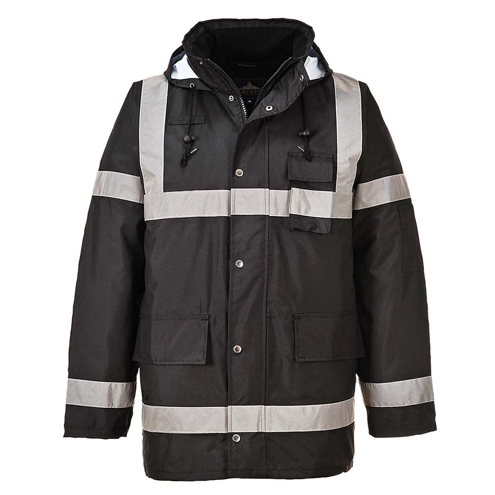 Portwest Iona Lite Traffic Jacket, Size: S, Colour: Black, S433BKRS