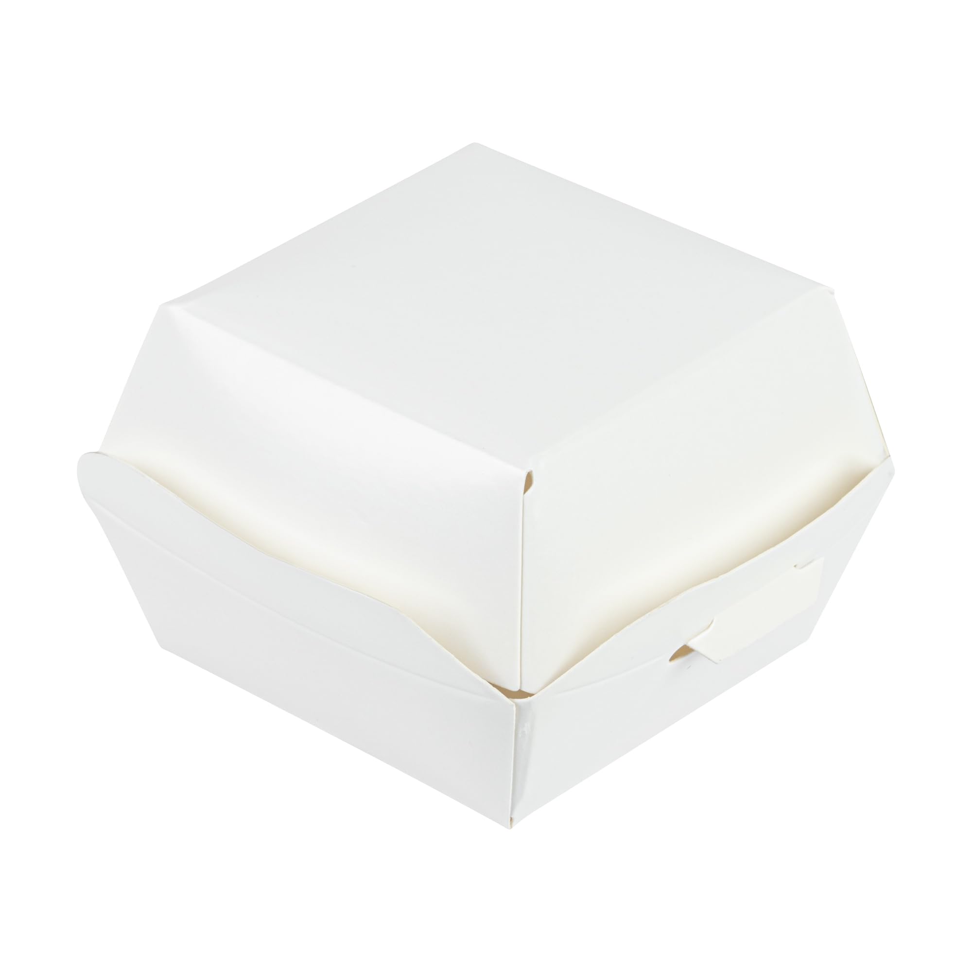 Photo 1 of Restaurantware 2.5 x 2.5 x 2 Inch Mini Burger Boxes 100 Clamshell Food Containers - Hinged Lid Disposable White Paper Take Out Boxes For Appetizers Or Desserts Serve Sliders or Finger Foods