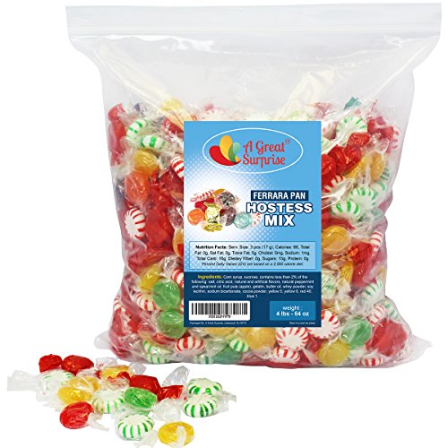 Assorted Hard Candy Mix Hostess Mix, Individually Wrapped, 4 LB Bulk