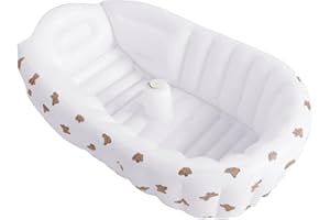 Bathtub - 35.43 Inch Portable Ergonomic Water Play Tub, Inflatable Seat | Bath for 0-5 Years Old Summer Shower Beach Pool Sin