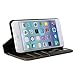 iPhone 6 Case, GMYLE Book Case iPhone 6 / 6s (4.7 inch) case Wallet Book Case Vintage for iPhone 6 (4.7 inch) - Black Classic Crazy Horse Pattern PU Leather Book Style Wallet Case Cover