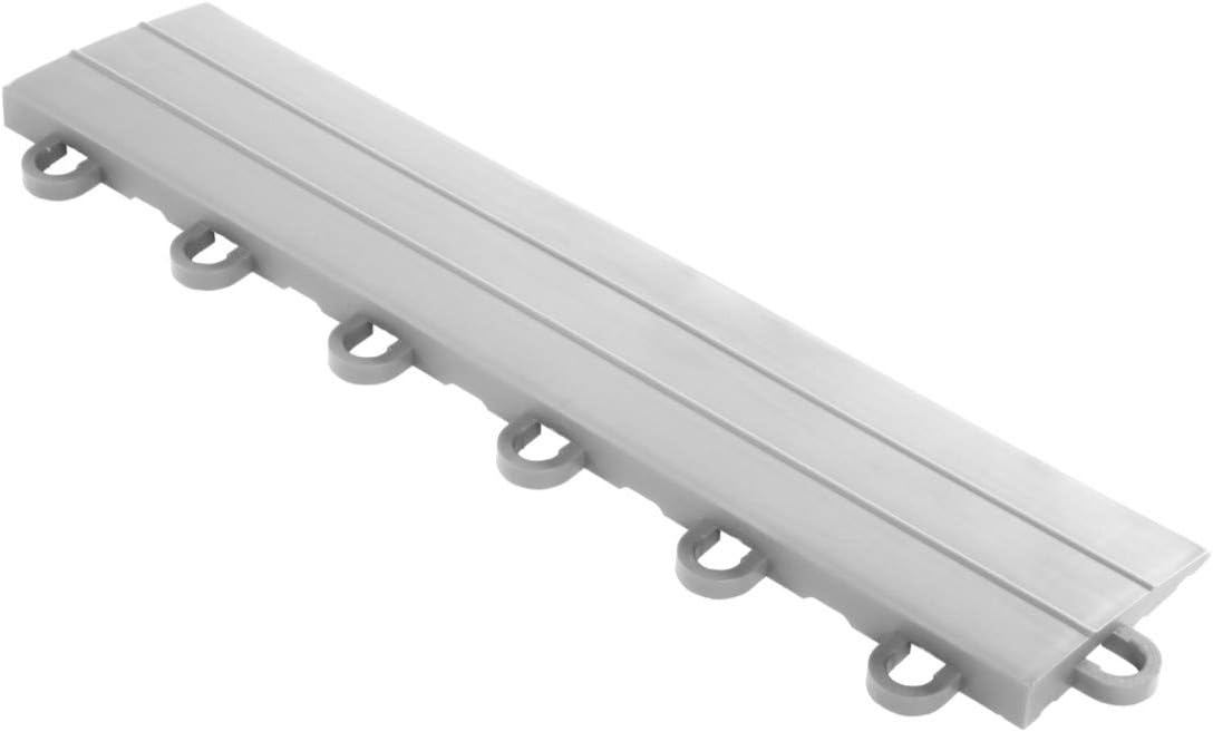SpeedwayLooped Edge for Garage Floor Tile, 12 x 2.75-Inch, Silver, 10-Piece Set