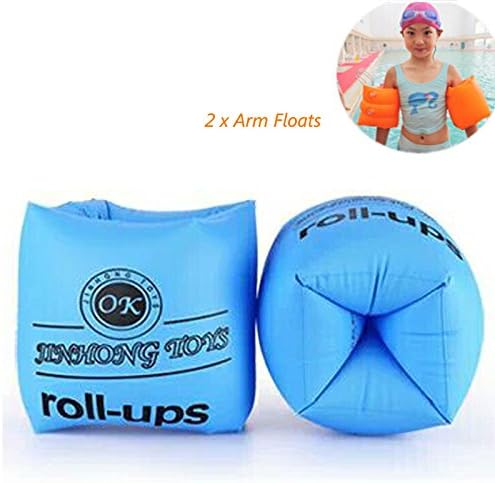 ZONV Inflatable Swimming Arm Bands Mother's Day Gifts, Swim Floatation Sleeves Arm Floats Armlets for Kids and Adult Beginners (Sky Blue)