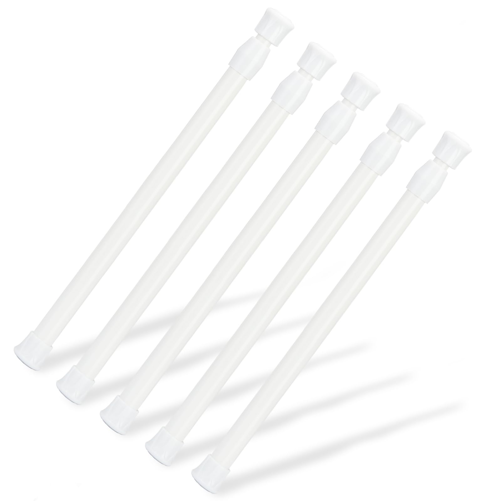 Photo 1 of 5 Pcs Tension Rod, OEH Short Tension Rods, No Drilling Small Tension Rods for Closet, Rustproof Spring Rod, Mini Thin Spring Rods for Cabinets, Cupboard, Wardrobe Bars, Bookcase (10-15.7 inch)