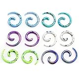 PiercingJ 12pcs 12G 8G 6G 4G 2G 0G 00G 1/2