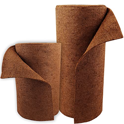Aquagart Kokosmatte I Winterschutz & Kälteschutz für Pflanzen I 800g/m² I einseitige Naturlatex-Schicht I Kokosfasermatte Böschungsmatte (15m x 0,5m)