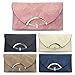 SSMY Women Leather Evening Clutch Bag Shoulder Handbag Messenger Envelope Bags with Adjustable Strap