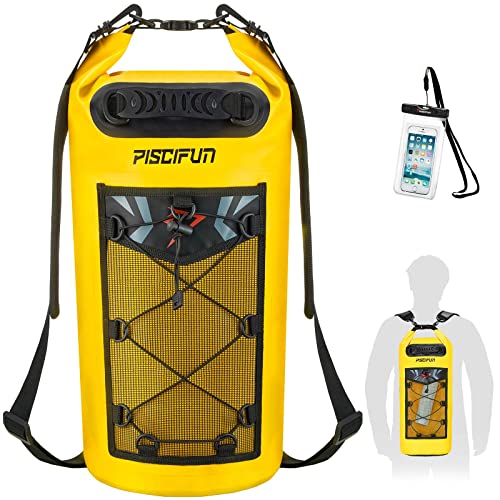 Piscifun Dry Bag, Waterproof Floating Backpack with Waterproof Phone