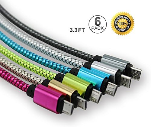 Maxcruy® [6Pack] 3.3ft /1m Premium High Speed USB 2.0 Micro USB Cable A Male to Micro B Charge and Sync Cables Cord For Android, Samsung, HTC, Motorola, Nexus, Nokia, LG, HP, Sony, and more