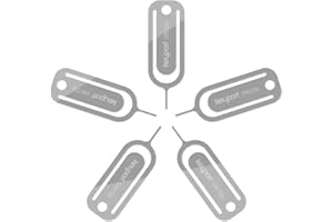 Keyport SIM Card Clip (5-Pack) - Premium SIM Card Removal Tool | Stainless Steel SIM Card Eject Tool with Clip | SIM Card Popper for iPhone, iPad, Android, Samsung Galaxy Tablet, HTC, Most Smartphones