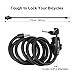 ENKEEO Bike Locks 5.8 Feet x 1/2 Inch - Portable Self Coiling Bicycle Cable Lock with Keys and Mounting Bracket for Outdoor Cycling Bicycle Security