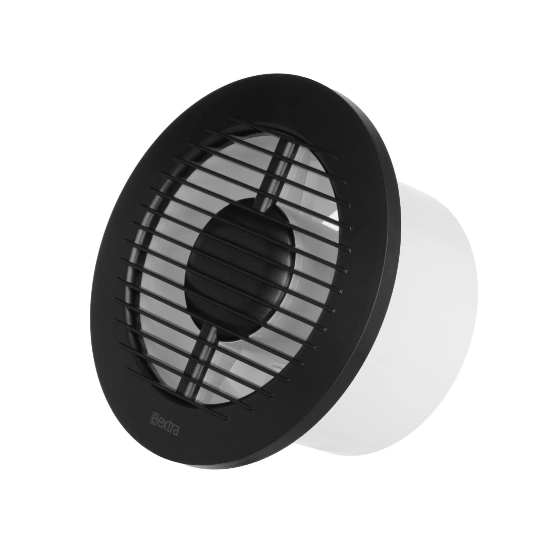 EUROPLAST Ø 125mm Bathroom Extractor Fan with Round Front - 5 inch Extractor fan Bathroom - Anthracite Extractor Fan kitchen, garage, bathroom - Ventilation Fan
