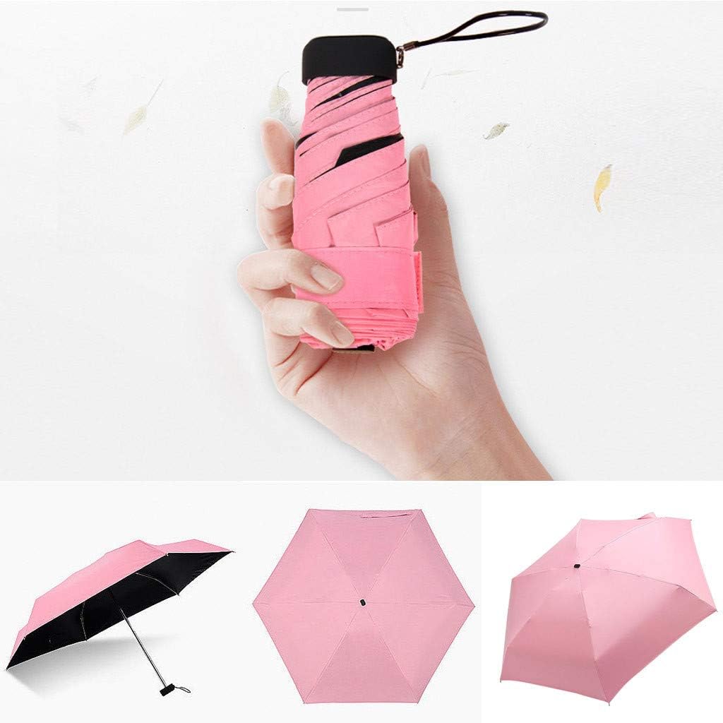 HIKISSU Umbrella 50 Fold Flat Light Pocket Bag Umbrella Lightweight Umbrella Parasol Folding Sun Umbrella Mini Umbrella