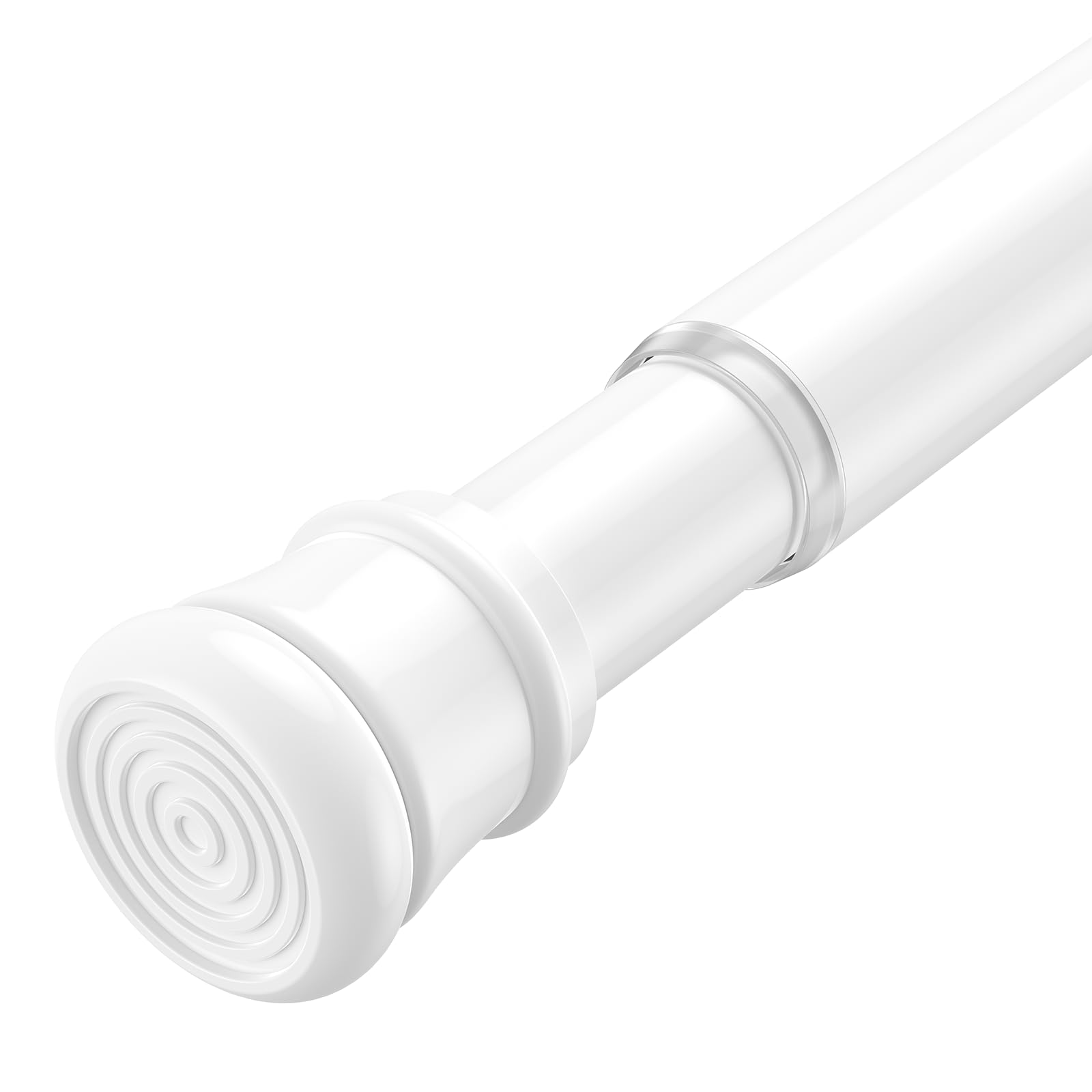 Photo 1 of AIZESI Tension Curtain Rod for Windows 45 to 77 Inch, Adjustable Expandable Spring Curtain Rods No Drilling, Non Slip Curtain Rod for Bedroom Doorway Closet Door, White