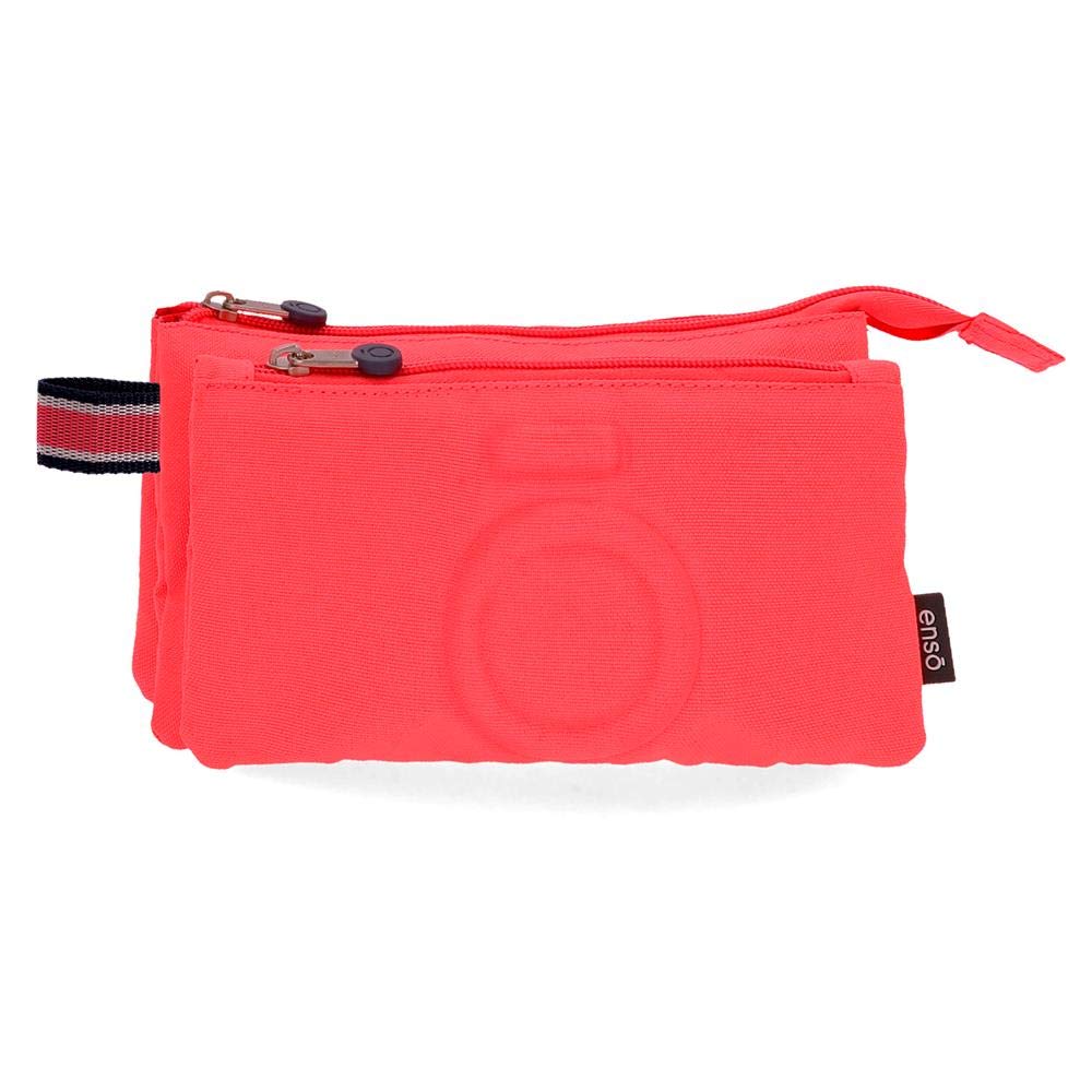 Enso Basic Triple Pencil Case Orange 22x12x5 cms Polyester