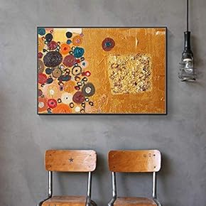 Floating Framed Canvas Wall Art for Living Room, Bedroom Golden Abstract Oil Painting Canvas Prints for Home Decoration Ready to Hang - 16x24 inches