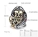 MAIKEDIAO Men's Vintage Gothic Stainless Steel Skull Head Engraved Biker Ring Band Punk Knight Jewelry Silver Gold
