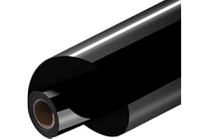 YRYM HT HTV Heat Transfer Vinyl Rolls - 12" x 10ft Black HTV Vinyl for Shirts, Iron on Vinyl for Cricut & All Cutter Machines - Easy to Cut & Weed for Heat Vinyl Design (Black)