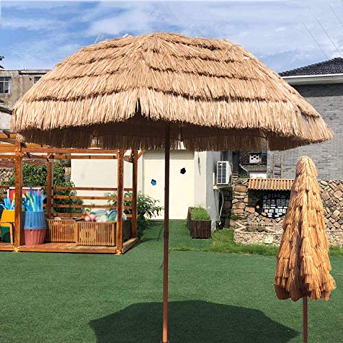 YFYYF Strand Hawaii Sonnenschirm Regenschirm, Stroh Terrasse Gartenschirme, Sonnenschirm Mit 8 Rippen & 45 ° Kann… – Bild 6