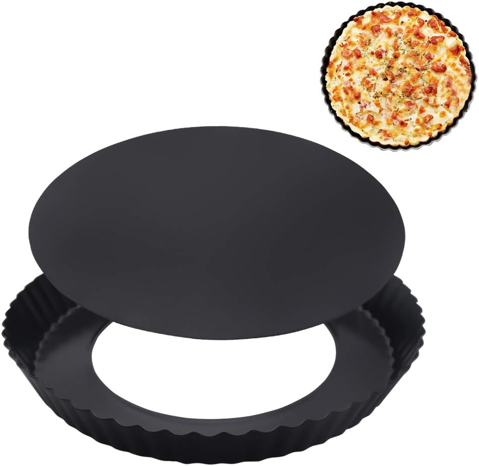 Quiche Tart Tin 8Inch NonStick Removable Loose Bottom Quiche Pan