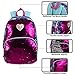 Reversible Glitter Sequin Backpacks for Girls and Women, with Padded Back and Adjustable Straps (Hearts)