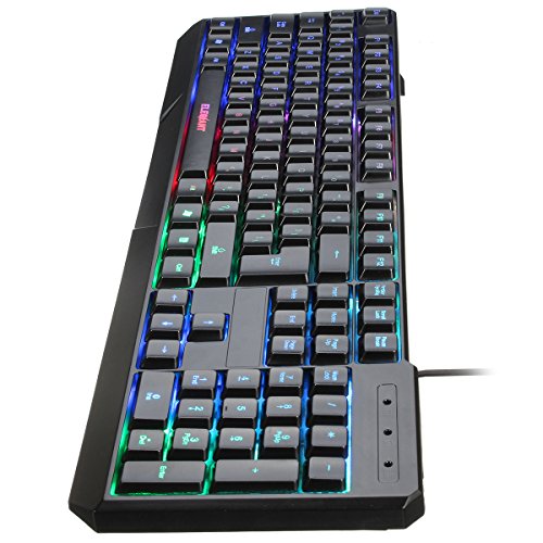 USB Keyboard, ELEGIANT K70 Colorful LED Illuminated Backlit USB Wired