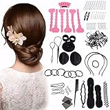 Hair Accessoriesn Kit LuckyFine Magic Hair Styling Clip Pads Foam Sponge Hairpins Bun Donut Accessory Maker Tool