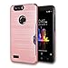 YmhxcY for ZTE Blade Z Max/ZTE Blade Zmax Pro 2/ ZTE Sequoia Case with Phone Stand,[Credit Card Slots Holder][Brushed Texture] Hybrid Dual Layer Shockproof Protective Cover for ZTE Z982-LCK Rose Gold