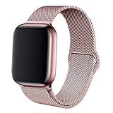 For Apple Watch Band 42mm Stainless Steel Mesh Magnetic Replacement Wrist Band With Metal Protective Case for Apple Watch Series 2 Series 1 Sport Nike+ Edition Rose Gold