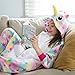 Emolly Fashion Kids Animal Unicorn Pajama Onesie - Soft and Comfortable with Pockets (10, Rainbow)