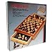 Hey! Play! Trademark Games Elegant Inlaid Wood Chess Cabinet w/Staunton Wood Chessmen, Brown