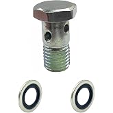 3903035 68002988AA 4937761 Fuel Filter Connector Banjo Bolt ，Screw Banjo with Gasket Compatible With Dodge Ram Cummins Engine 1989-2020 5.9L 6.7L D150 250 350 2500 3500 4500 5500 M12 X 1.50 X 24
