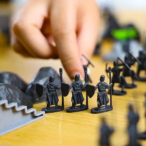 LovesTown 250PCS Medieval Knight Toys, Ancient Toy Soldiers Knight Action Figures Ancient Warrior Figurines with Storage Bag for Boys Birthday