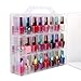 Nail Polish Organizer Holder-Lumcrissy Clear Plastic Nail Polish Box Adjustable Dividers Space Case Organizer Nail Gel Holder for Saver Storage Box