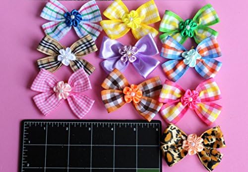 Pack of 3 Dog Collar Bows for small to medium size dogs - Each Bow is 3 inch - Pick any three from the picture